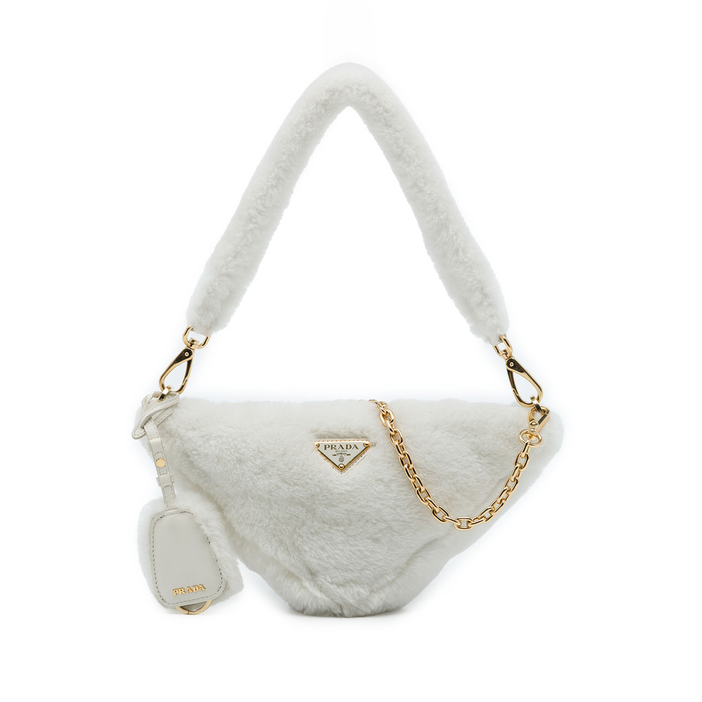 Pre-Loved Prada Mini Shearling Triangle Satchel